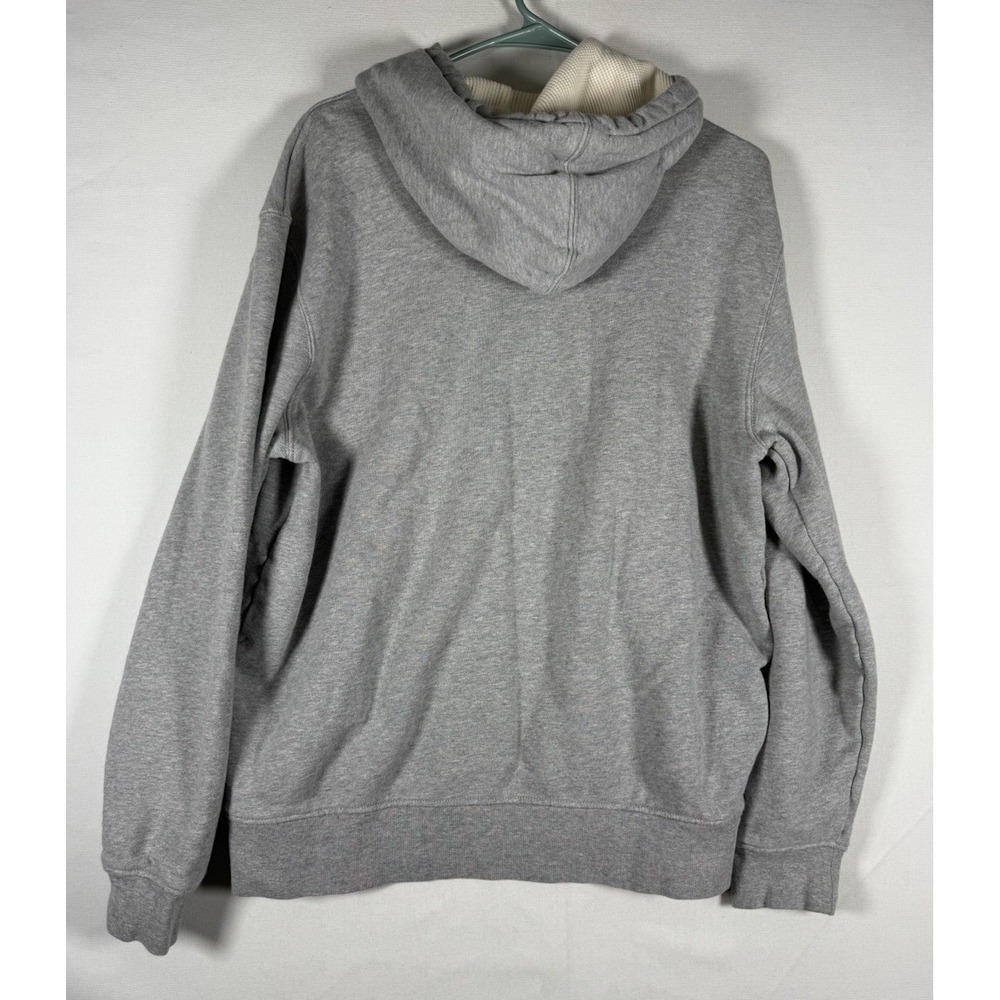 Lacoste Hoodie Men's Large Gray Signature Cotton Fleece Sweatshirt Thermal Hood - Picture 7 of 7